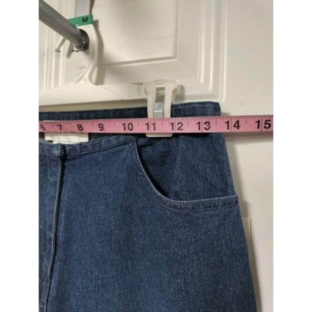 NWT Basix II Embroidered Sheer Side Mid Rise Denim Straight Jeans Blue Womens 4 - Picture 16 of 16